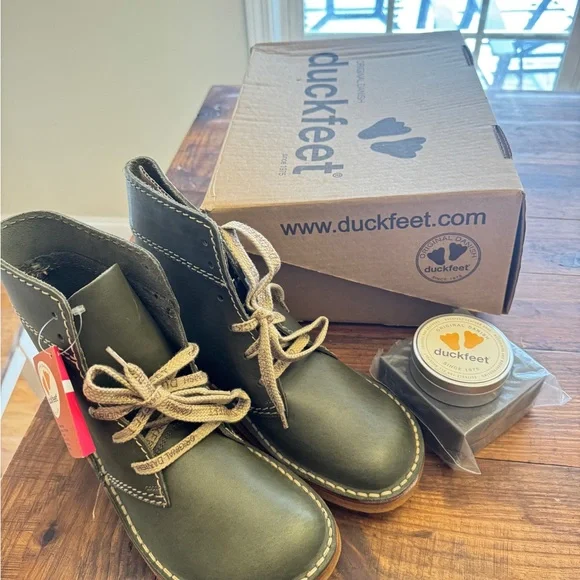 Womens Duckfeet Olive Leather Boots Euro 41 - Picture 4 of 12